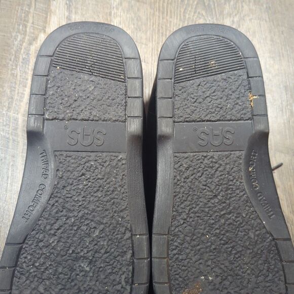 SAS Bout Time Lace Up Loafer Black Leather Mens 14 M Shoes Moc Toe USA Made - Picture 13 of 13